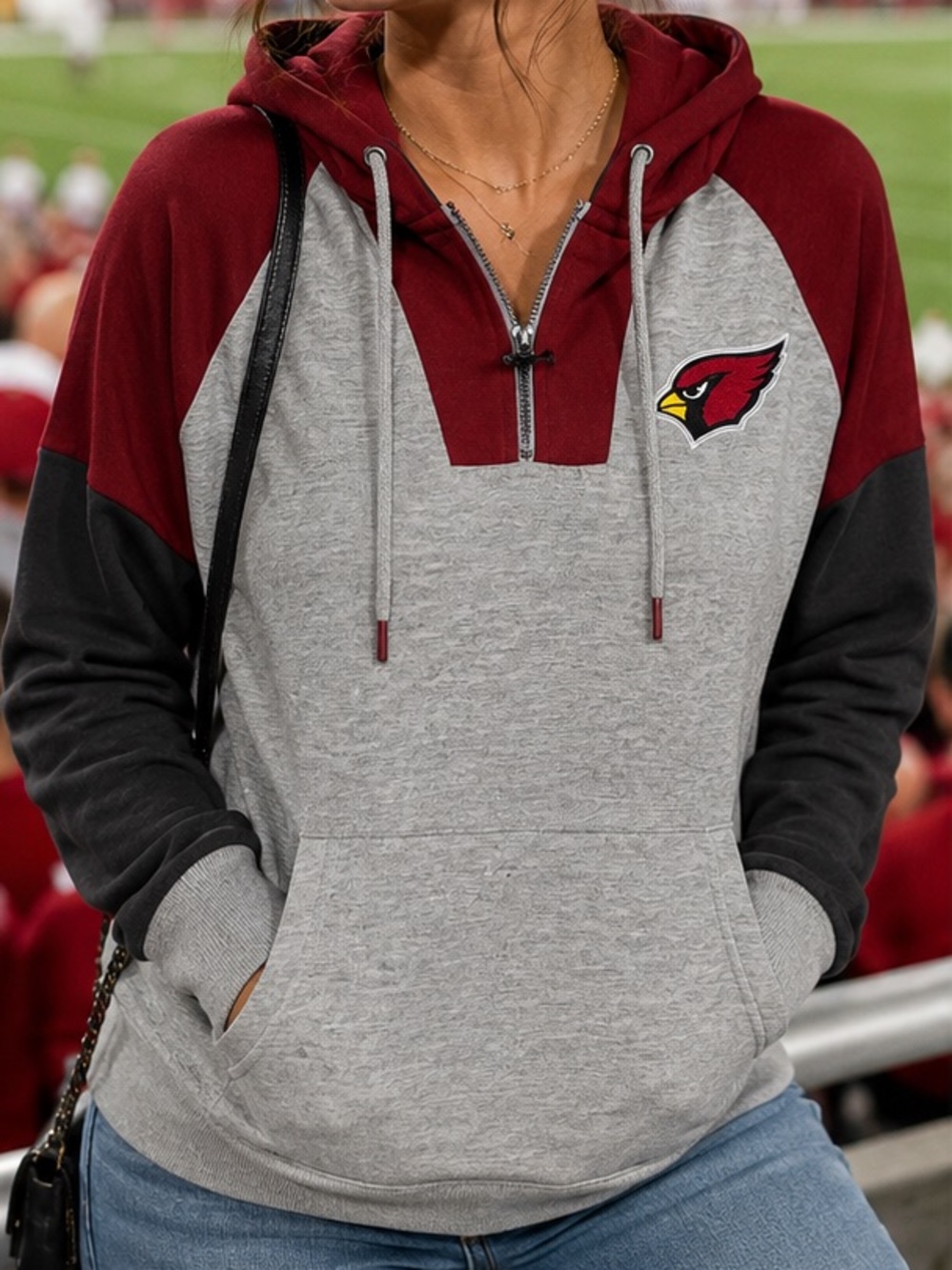 🆕 Arizona Cardinals Antigua Women’s Quarter Zip Hoodie Small NWT